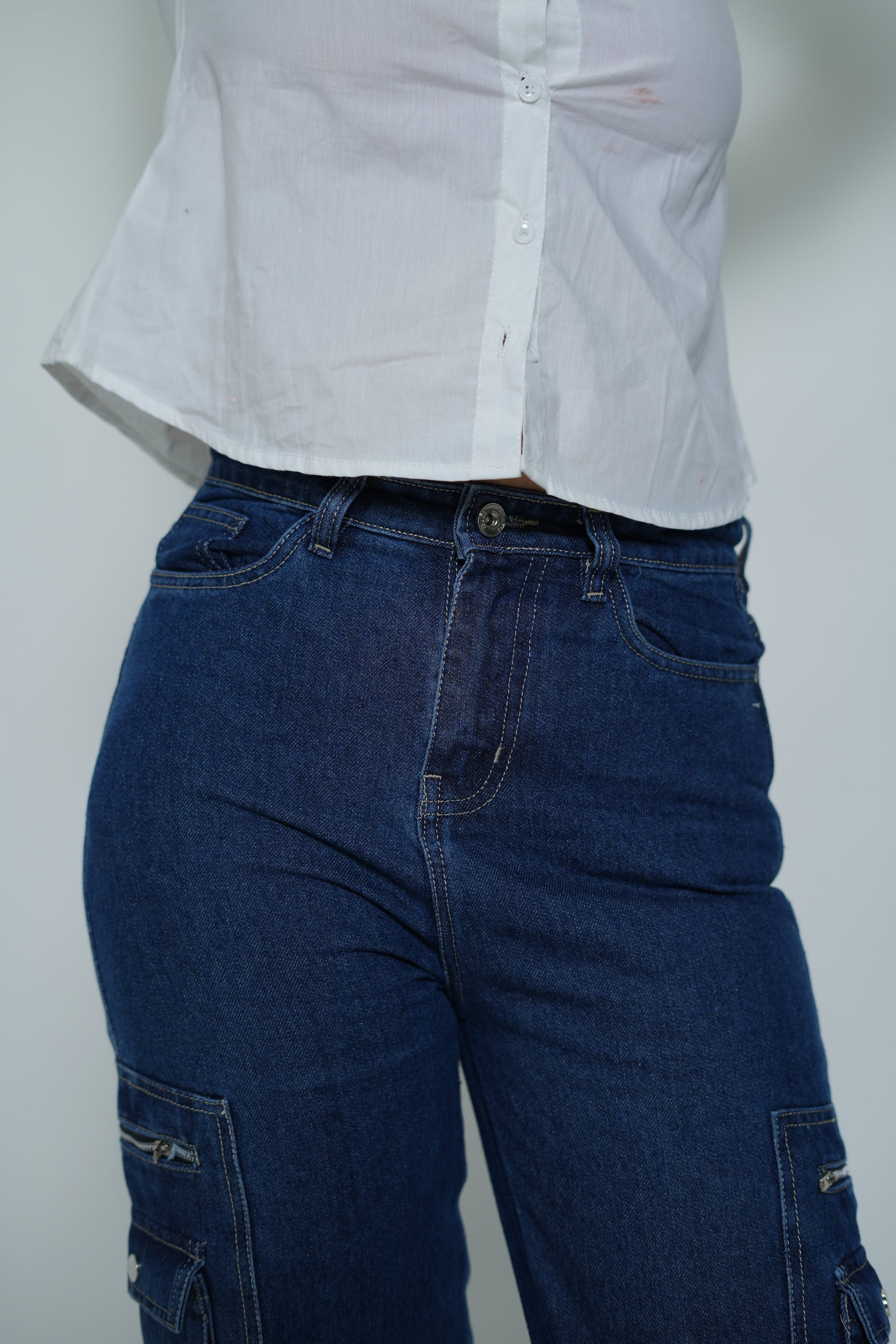 Straight Fit Cargo Jeans