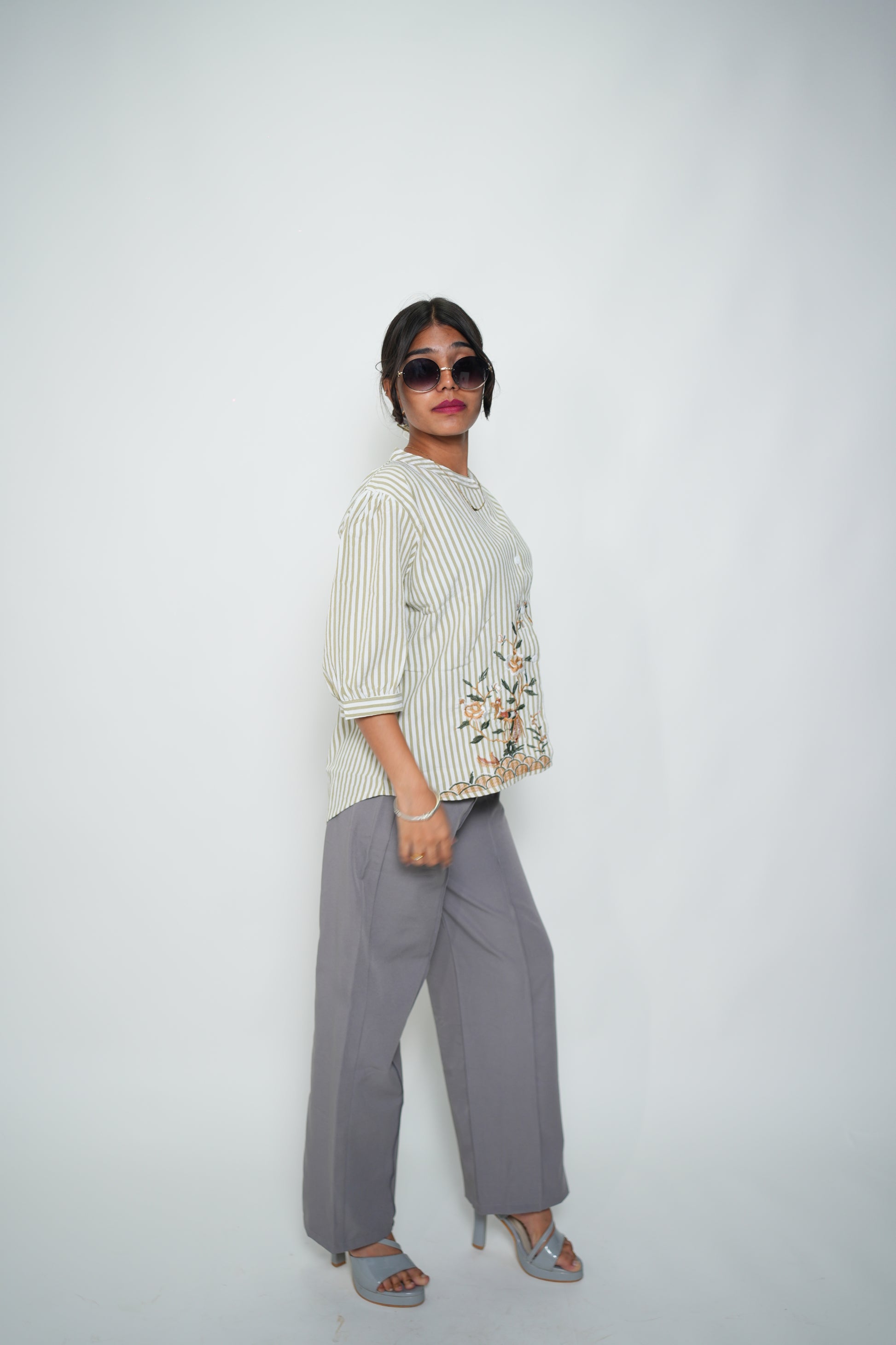 Straight Fit Korean Pants Gray