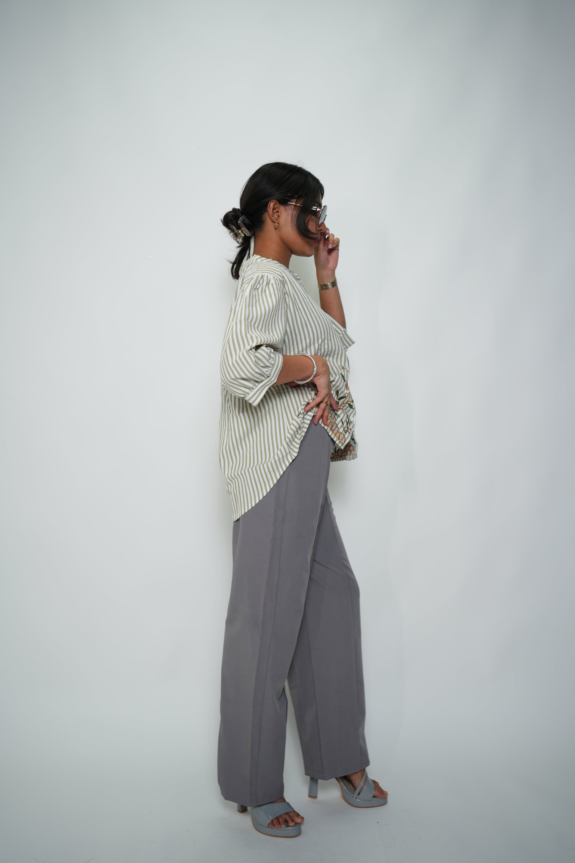 Straight Fit Korean Pants Gray