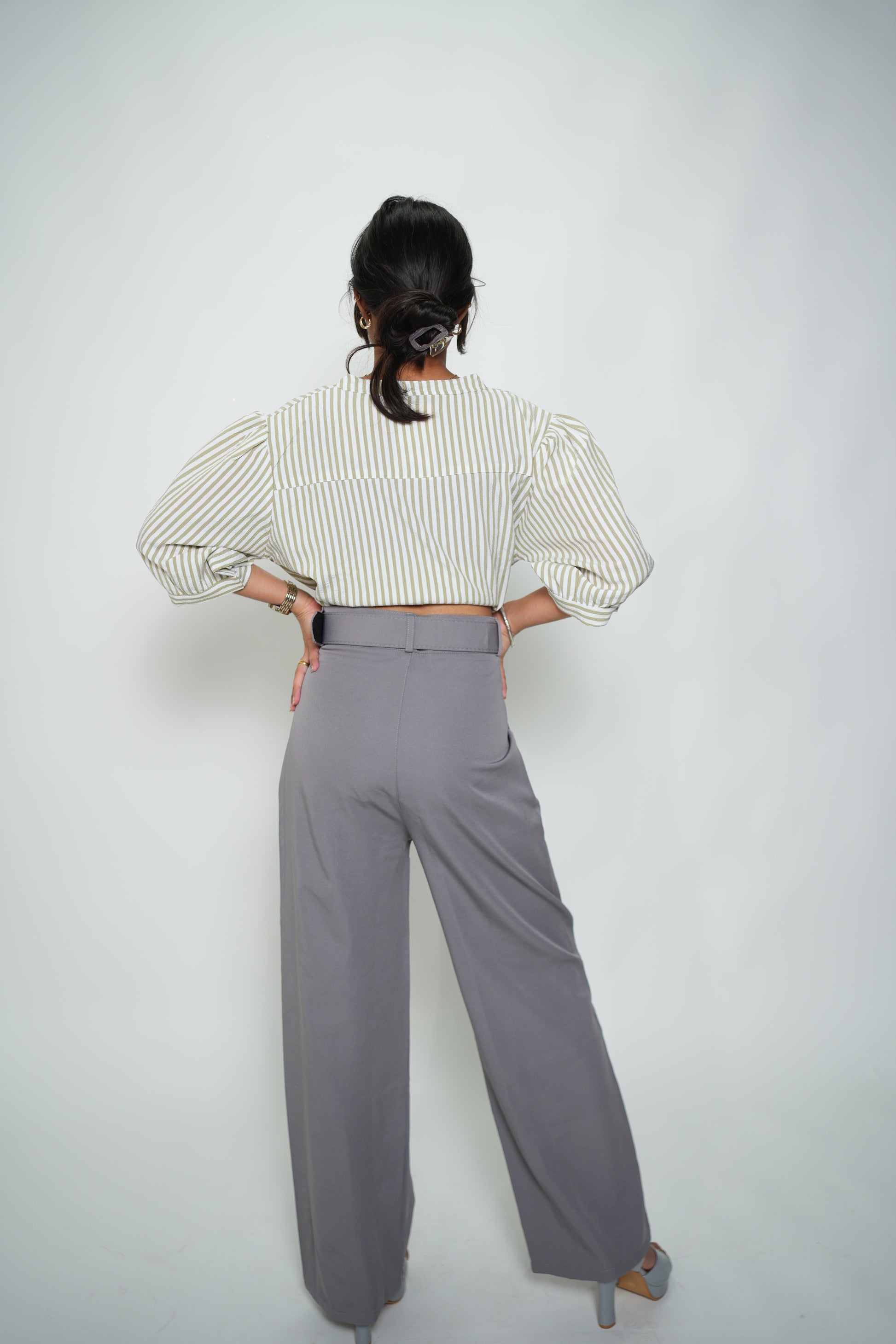 Straight Fit Korean Pants Gray