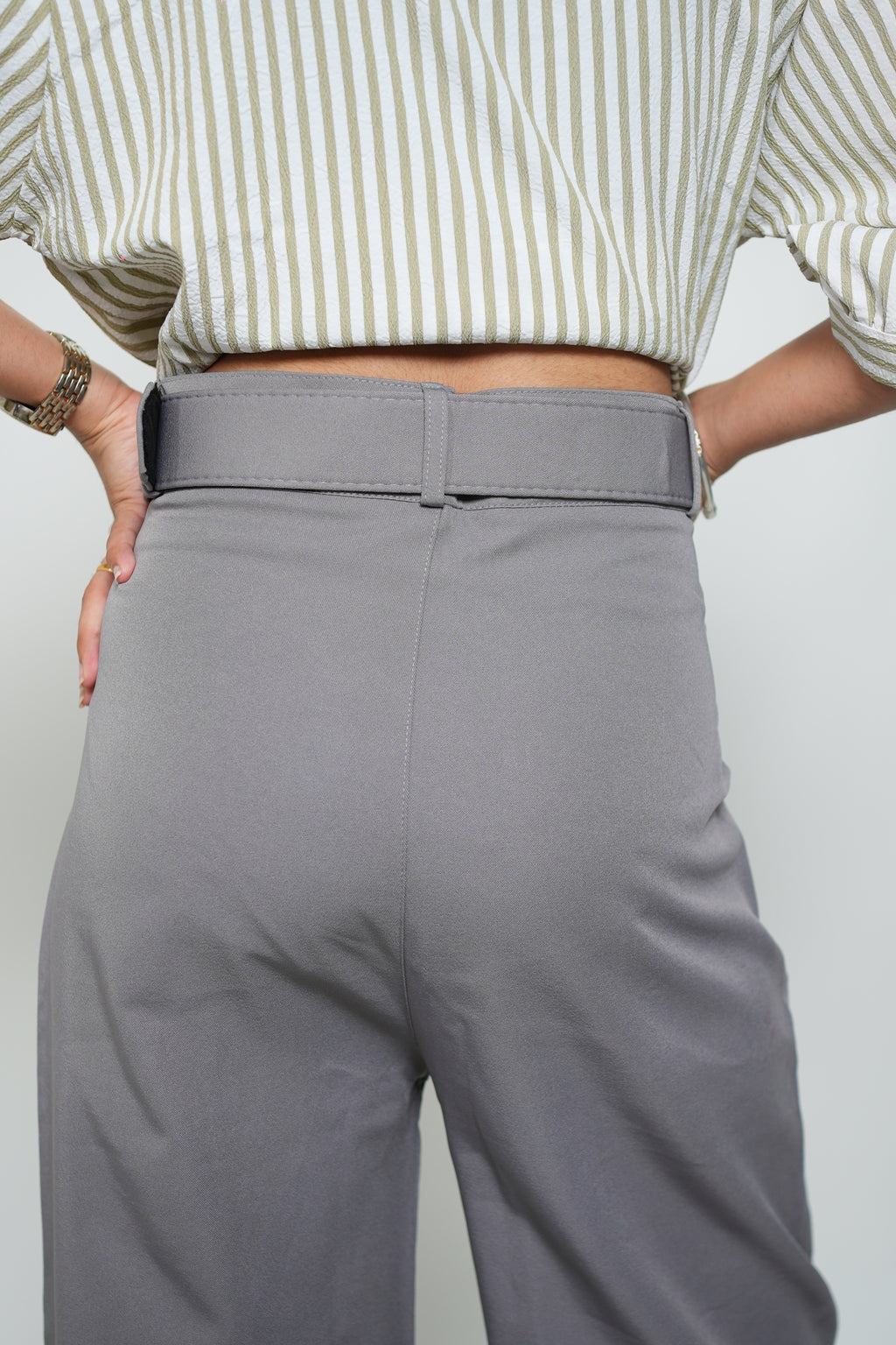 Straight Fit Korean Pants Gray