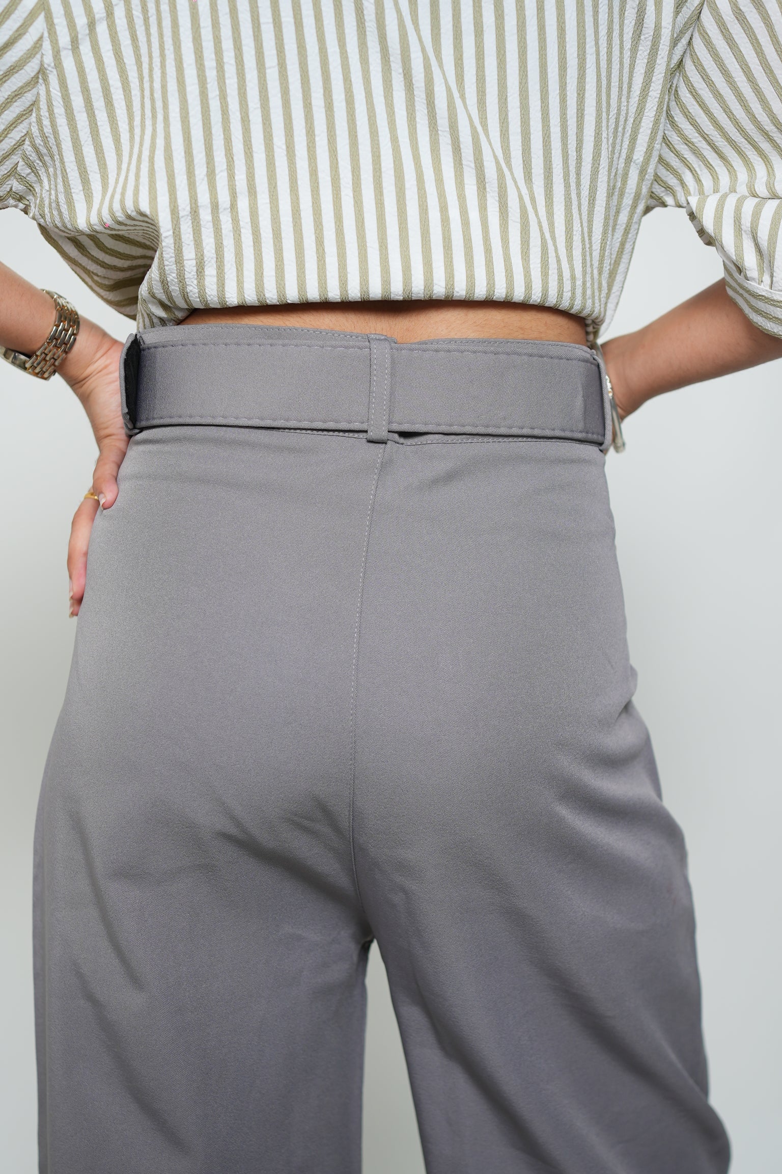 Straight Fit Korean Pants Gray