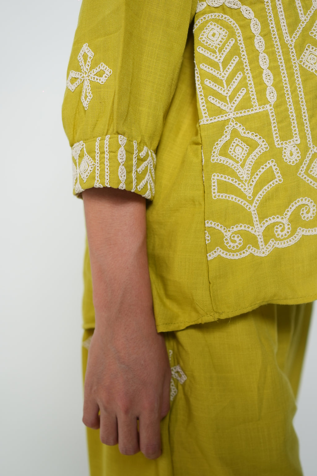 Embroided Coord Set Green