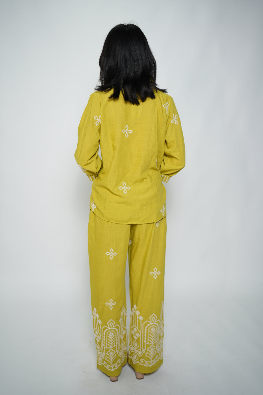 Embroided Coord Set Green