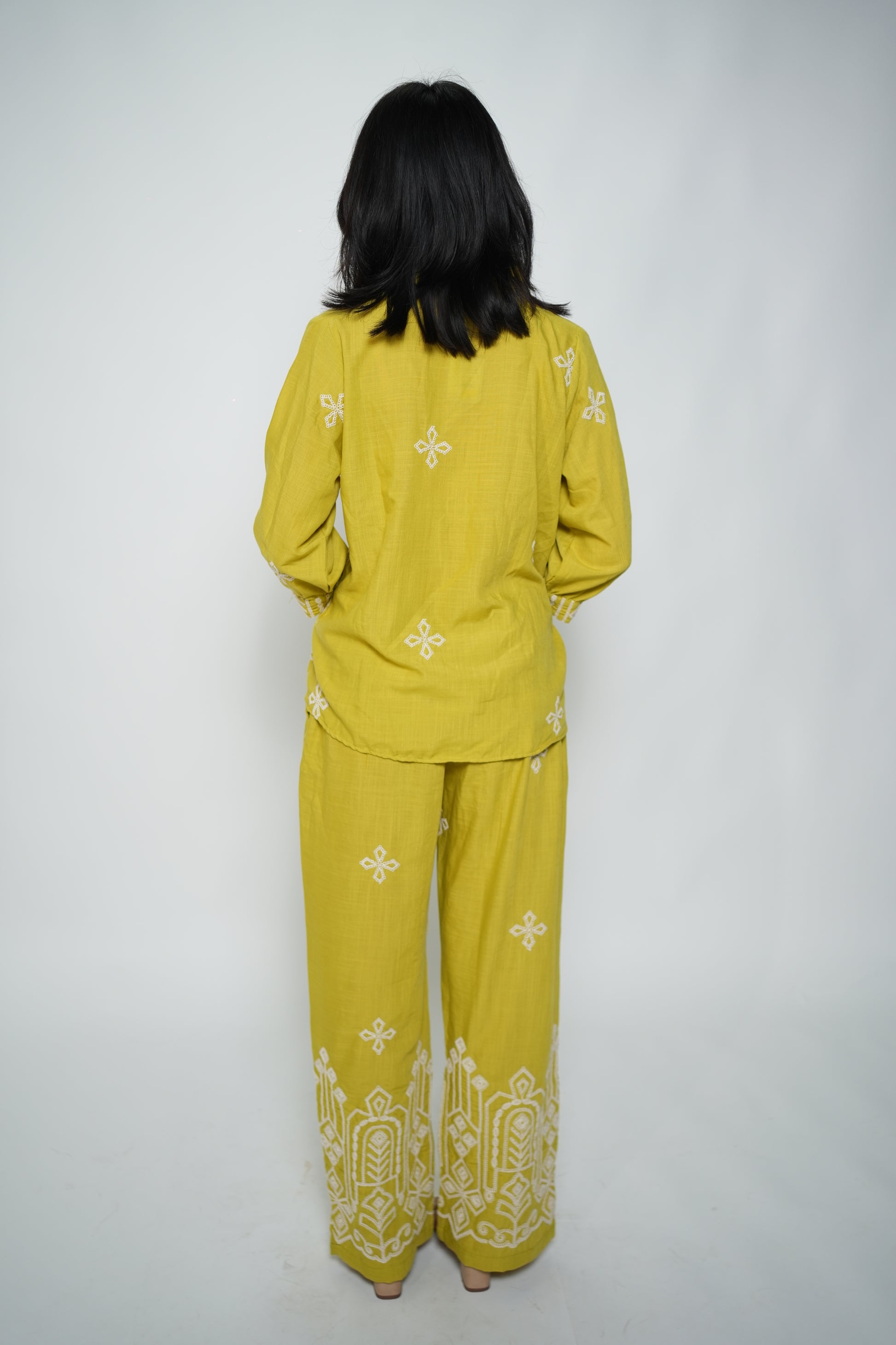 Embroided Coord Set Green