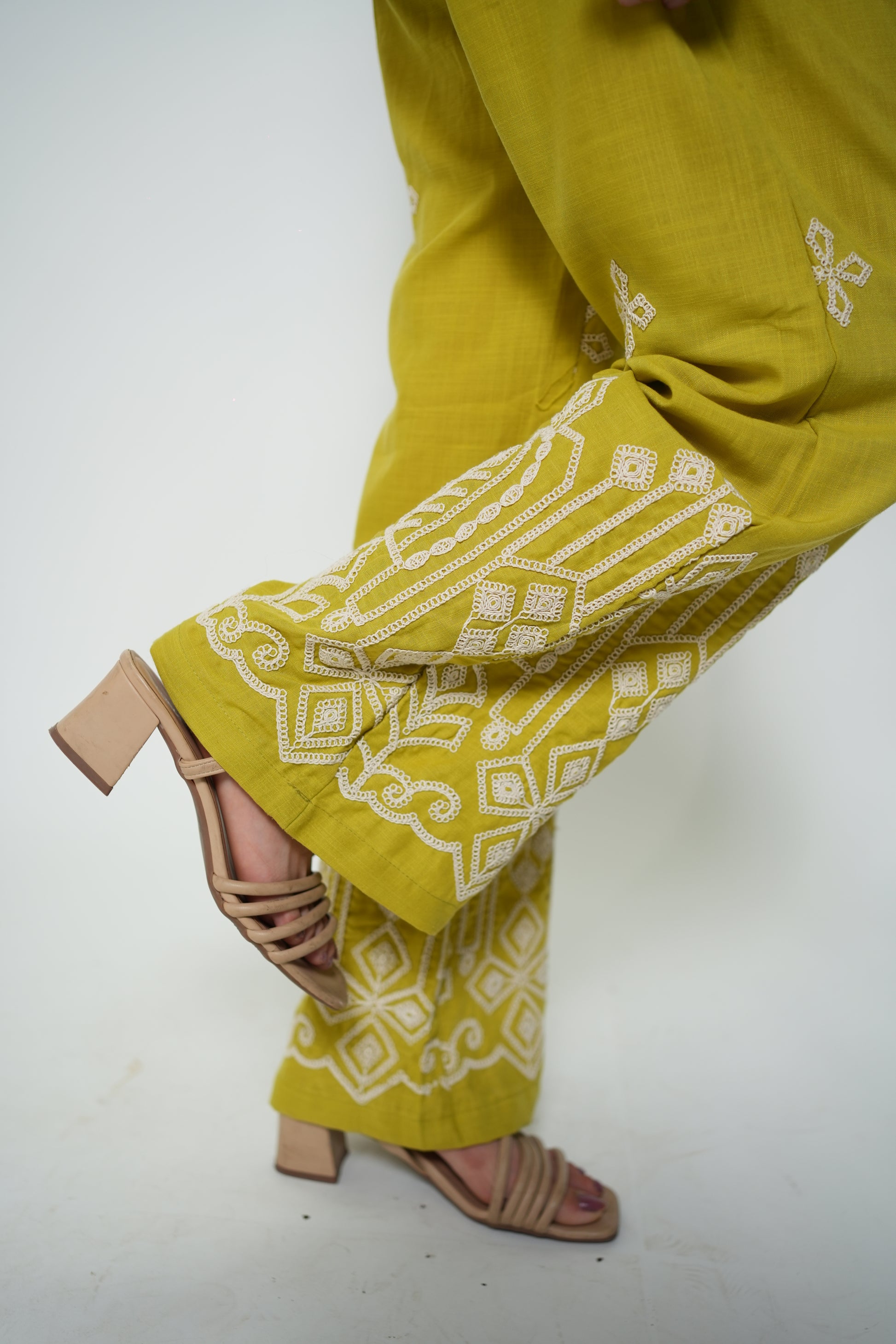 Embroided Coord Set Green