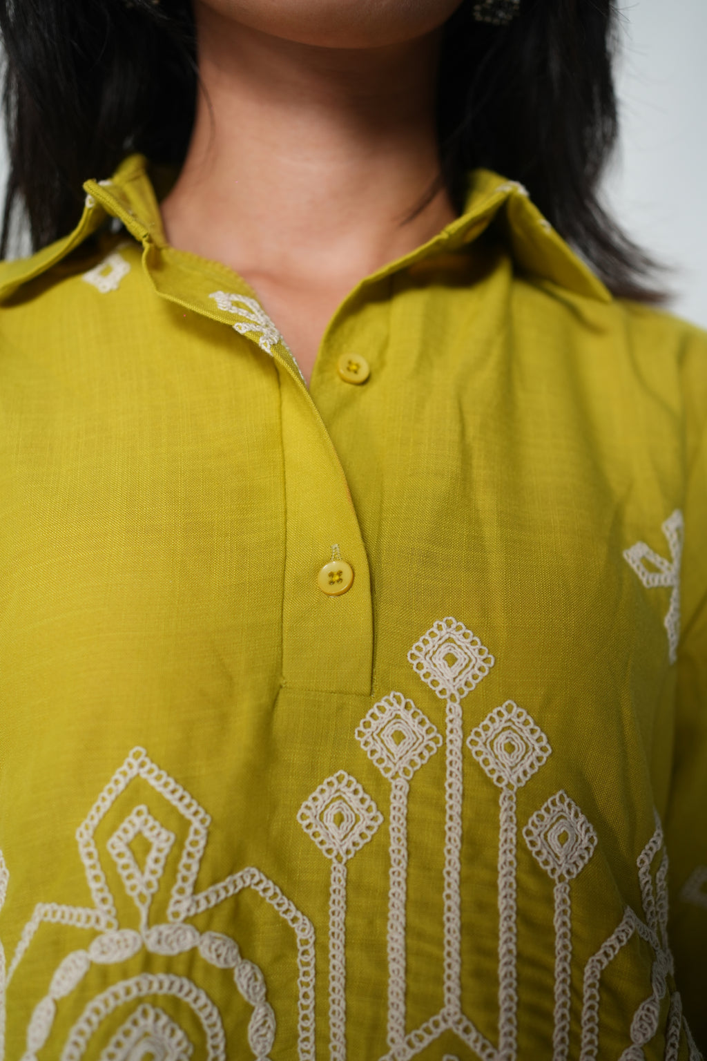 Embroided Coord Set Green