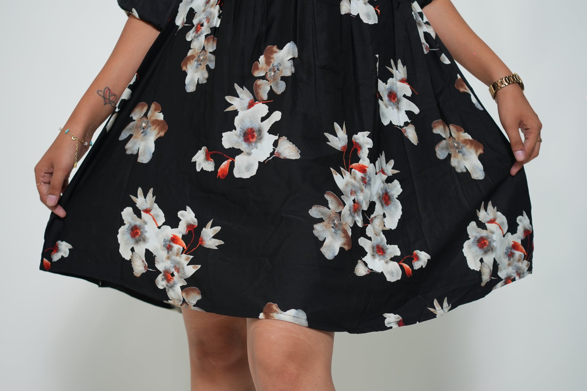 Synced and Scrunched Waist Dress Black