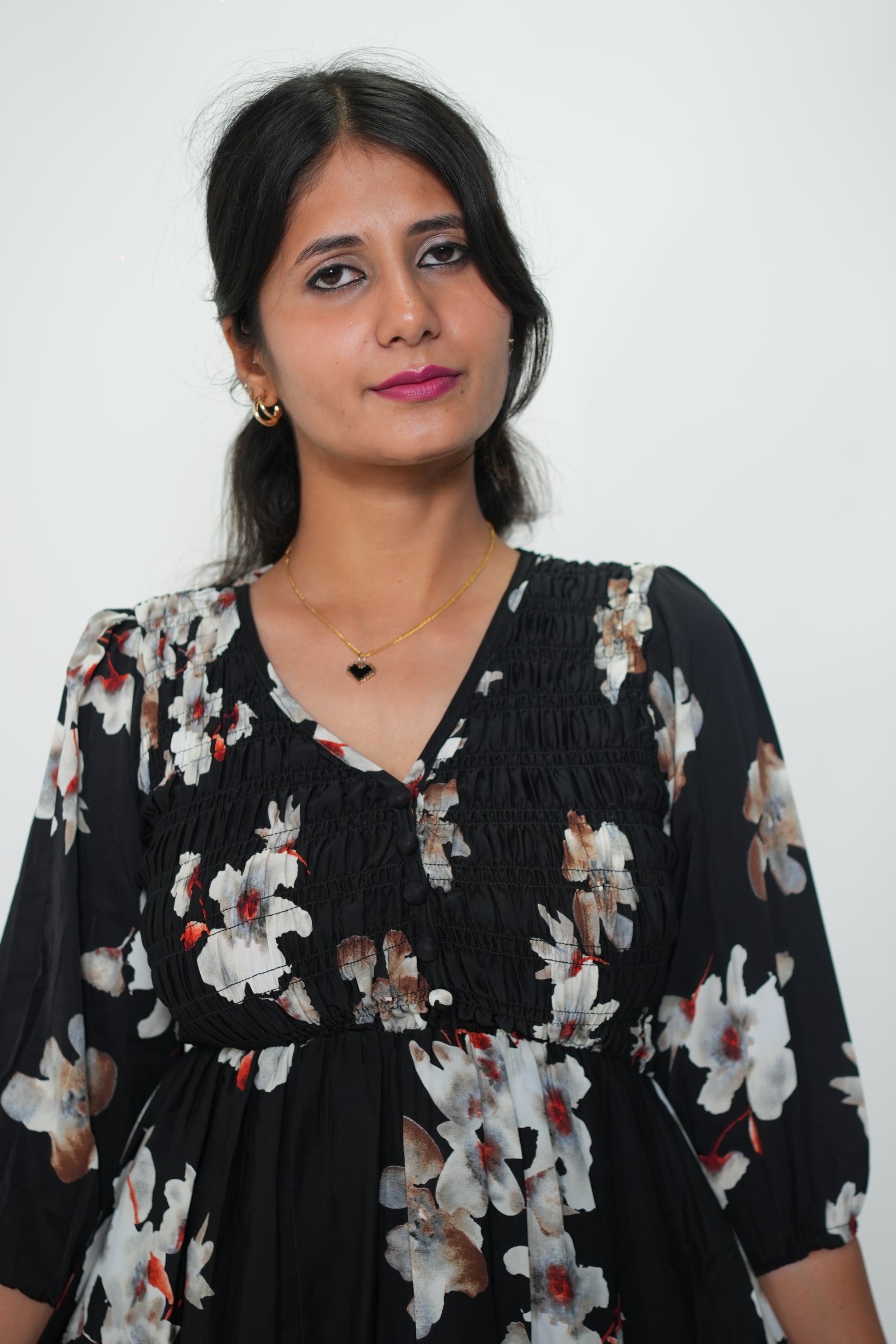 Synced and Scrunched Waist Dress Black