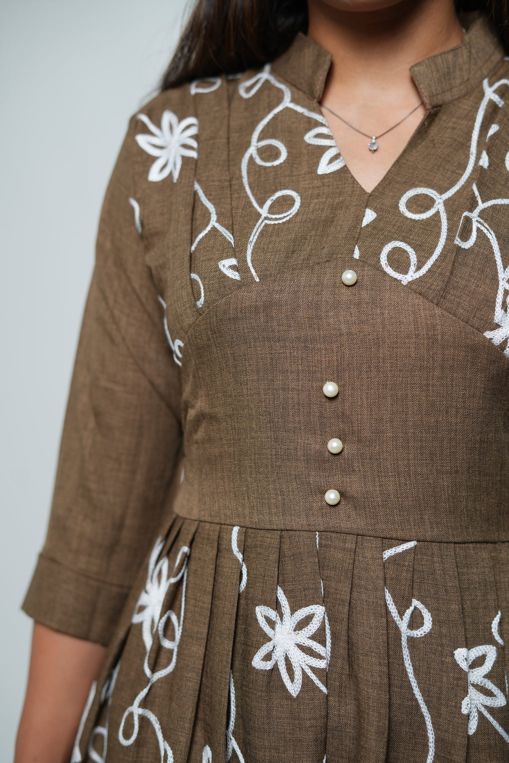 Embroided Dress Olive