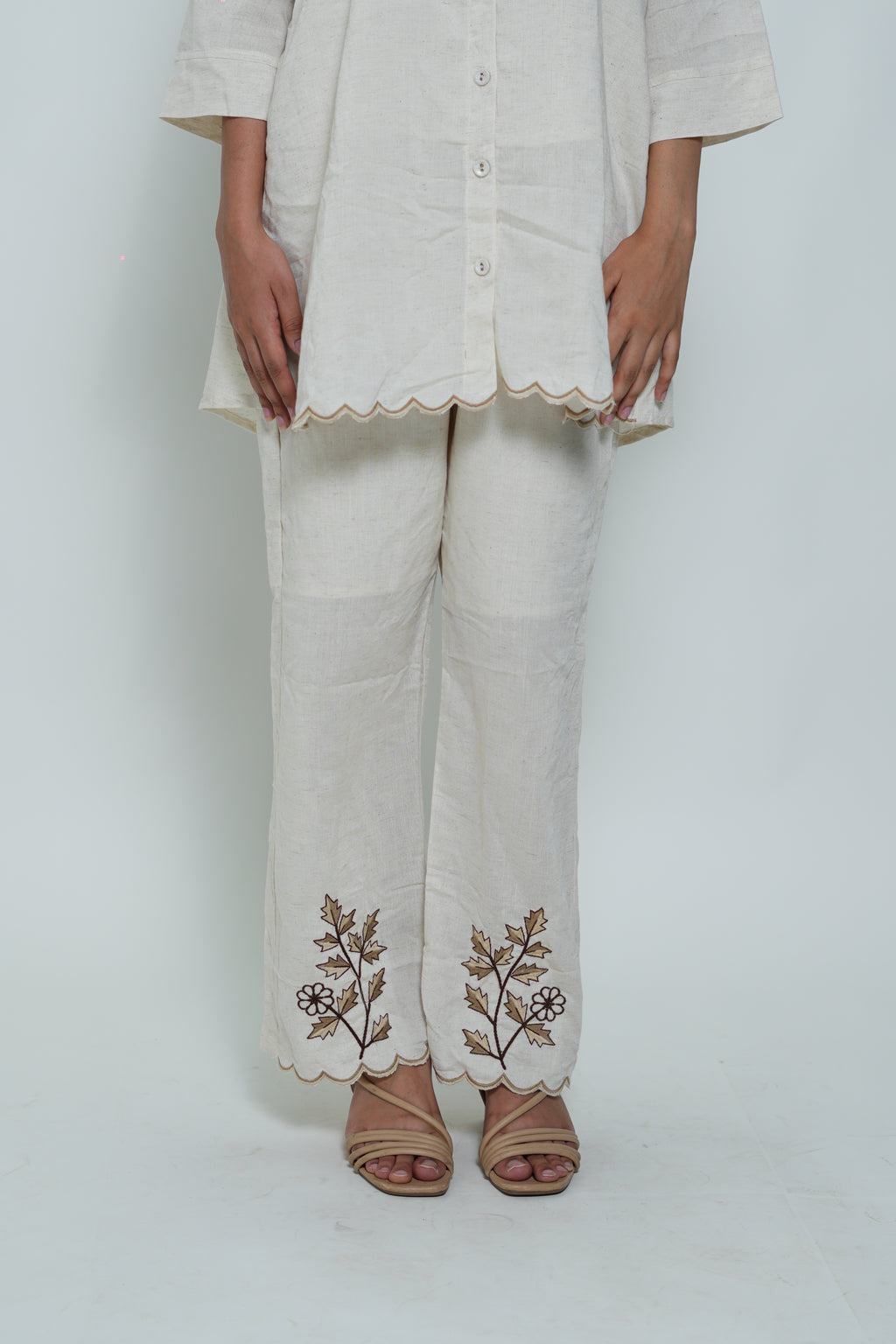 White Flower Print Coord Set