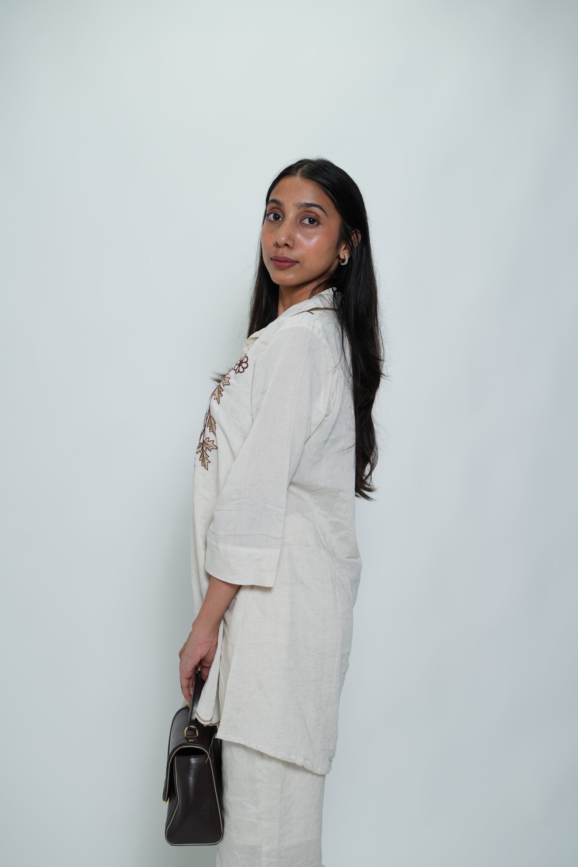 White Flower Print Coord Set