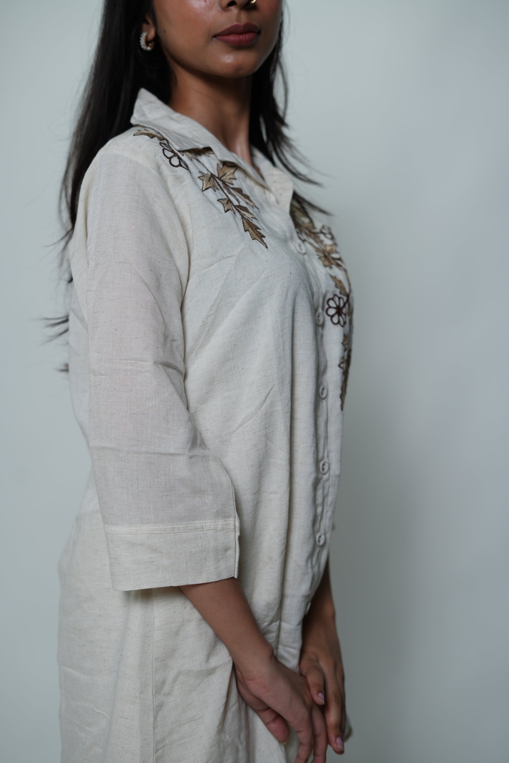 White Flower Print Coord Set