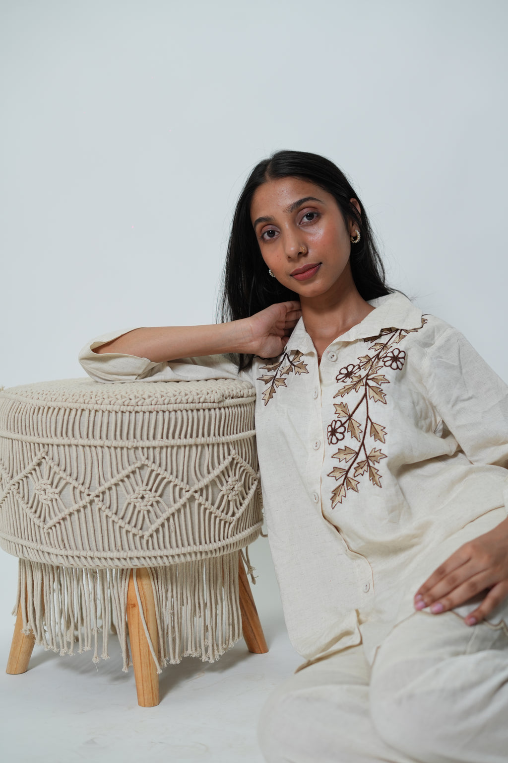 White Flower Print Coord Set