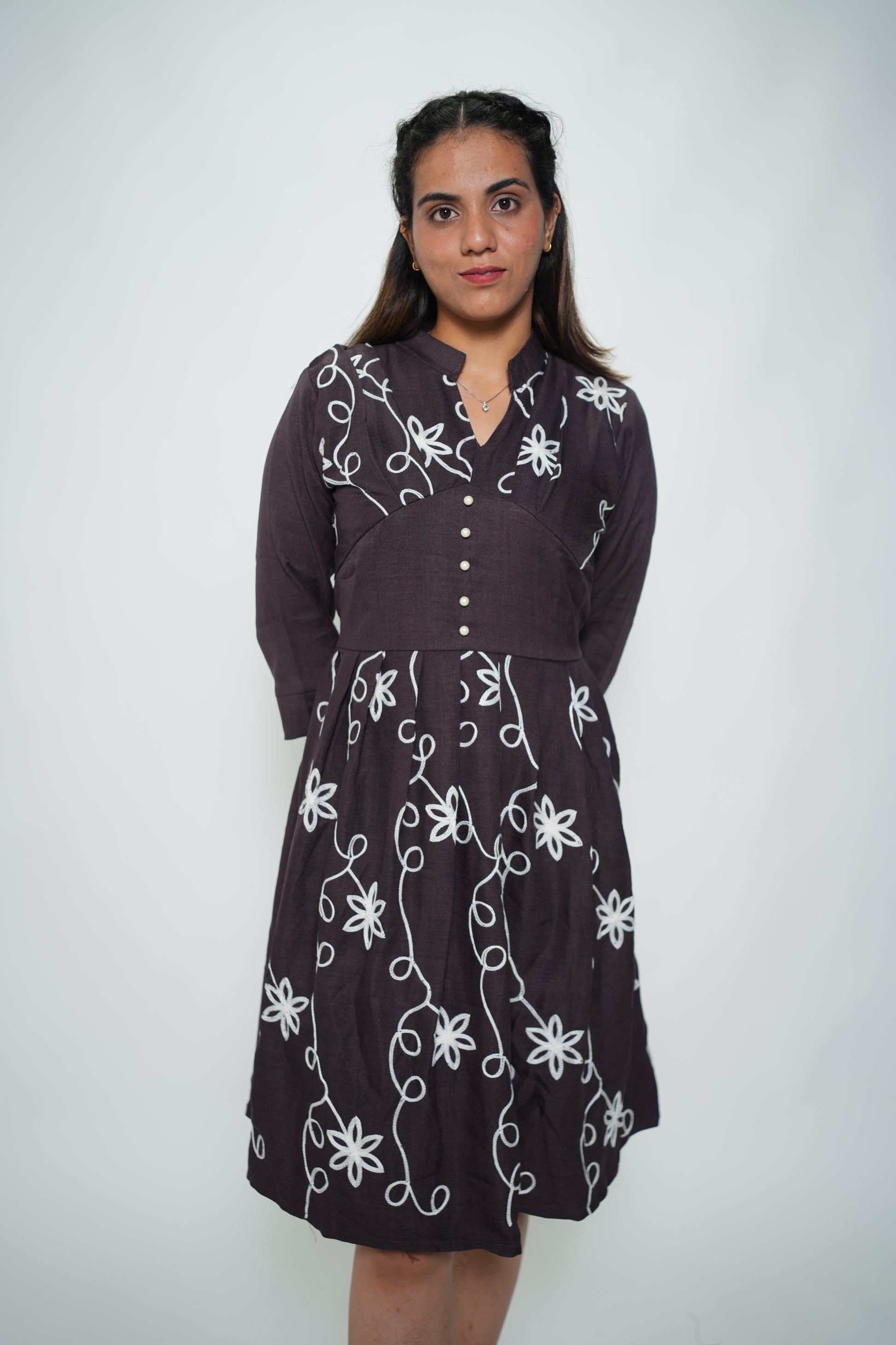 Embroided Dress Purple