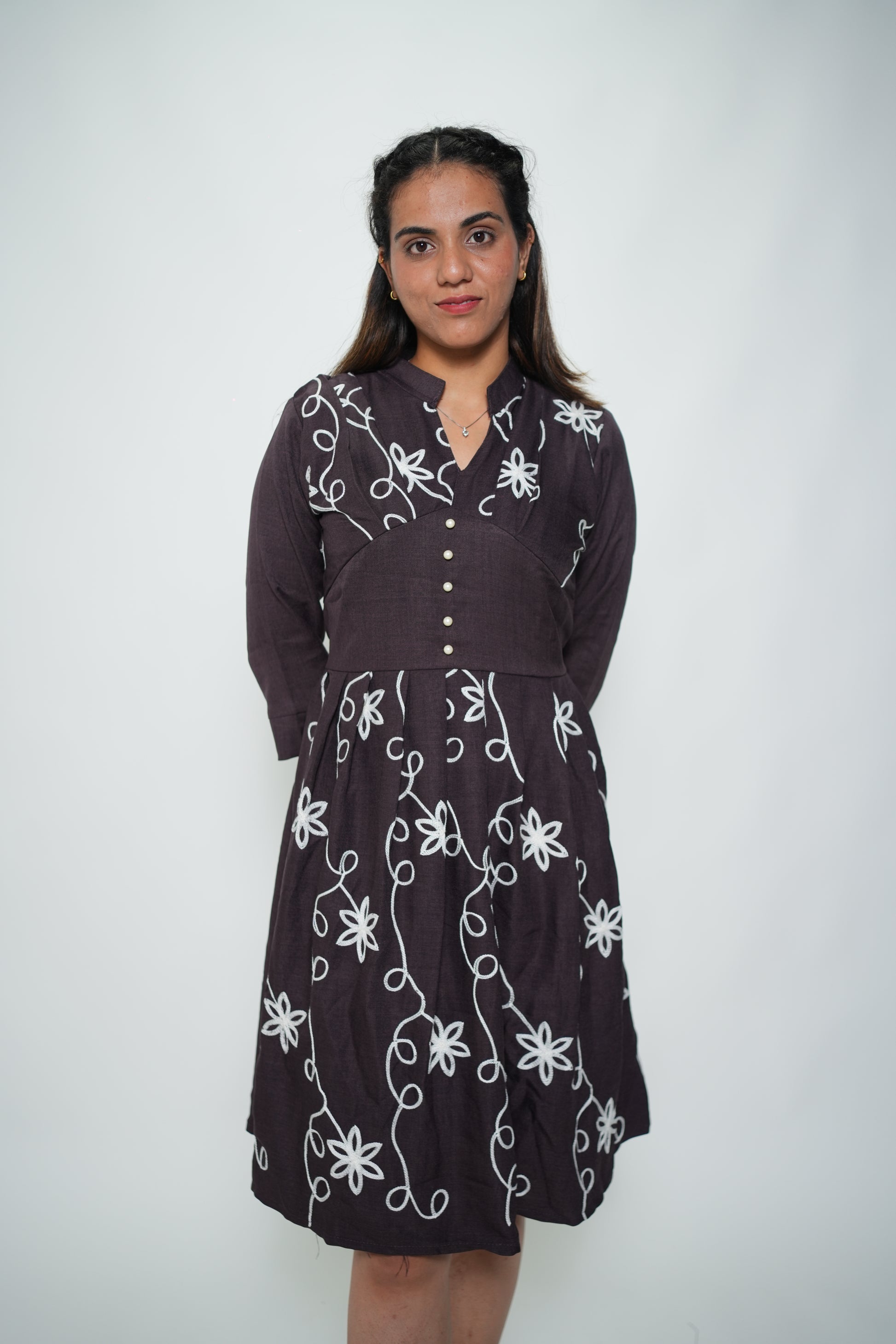 Embroided Dress Purple