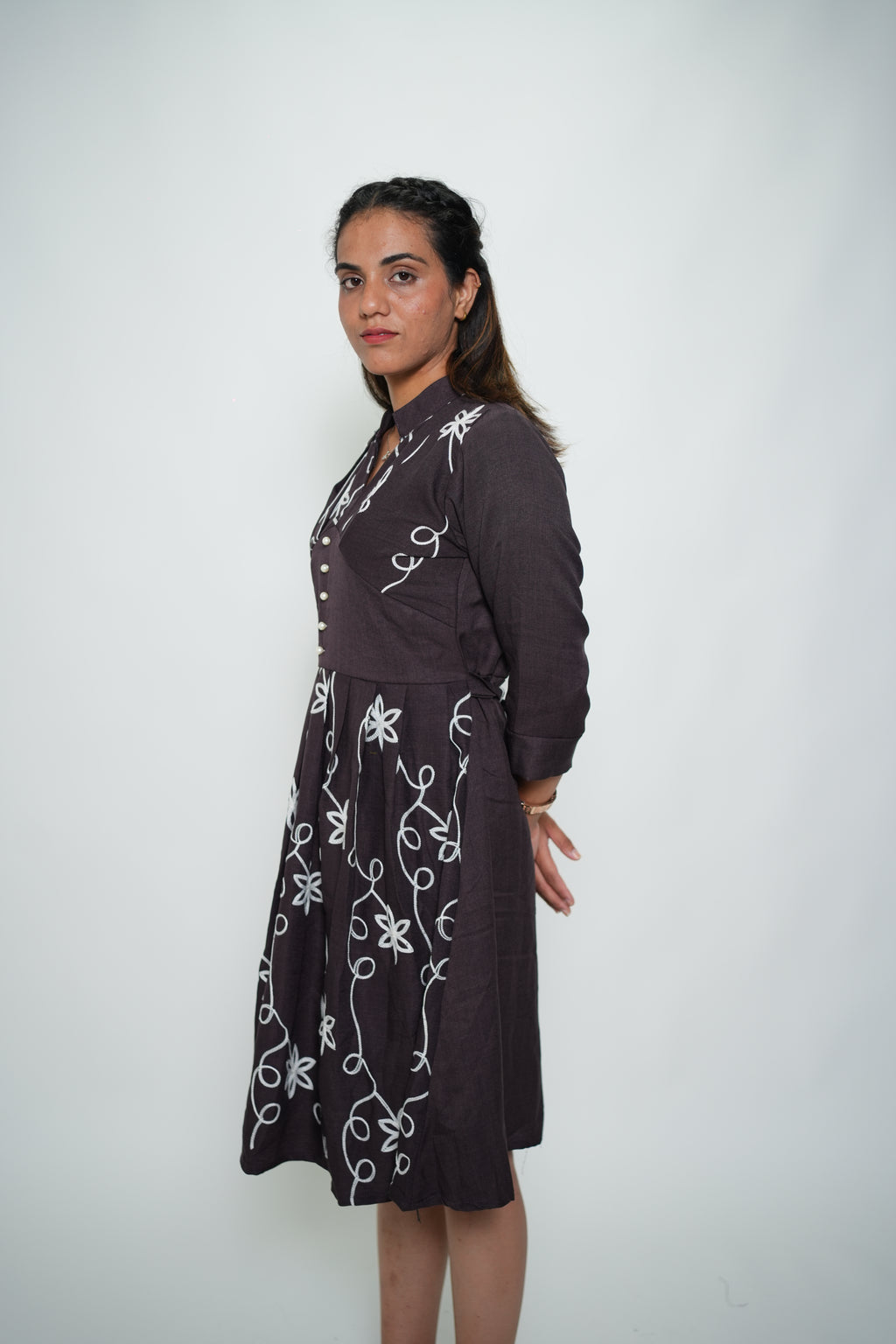 Embroided Dress Purple