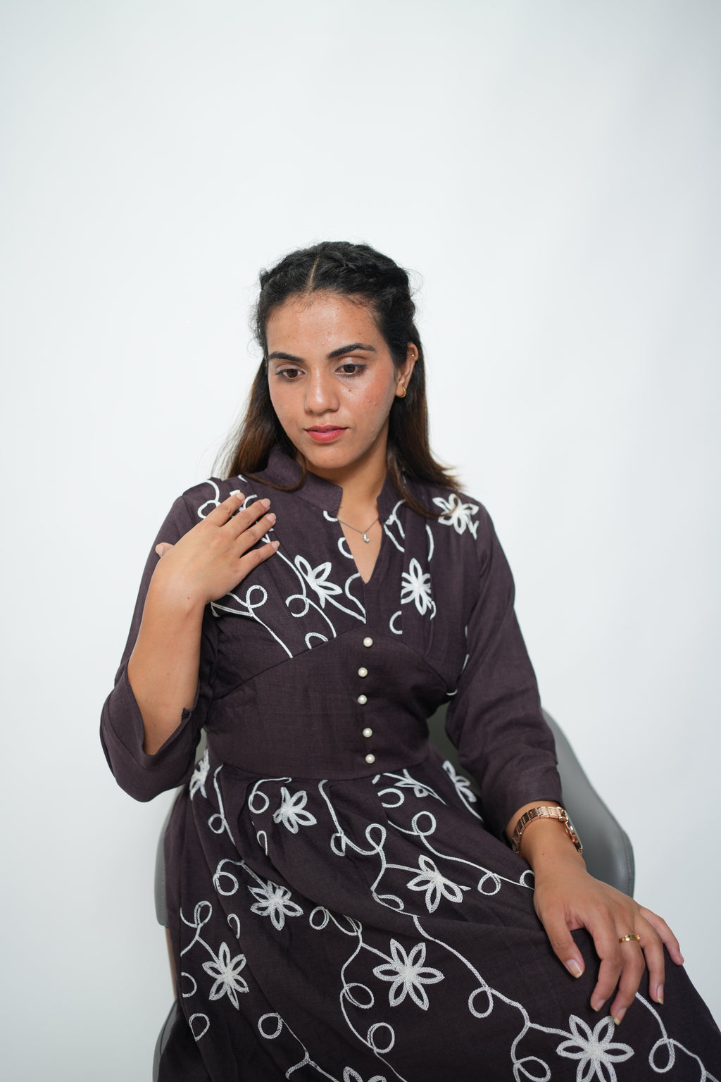 Embroided Dress Purple