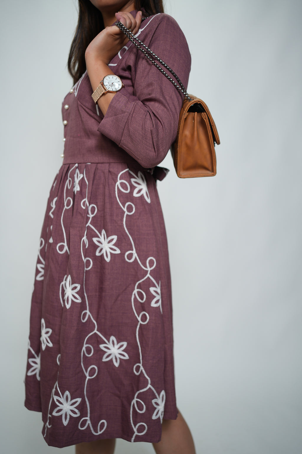 Embroided Dress Purple