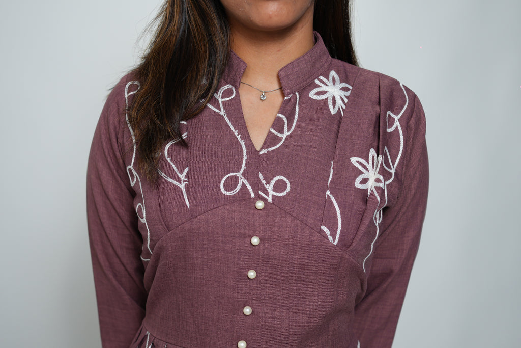 Embroided Dress Purple