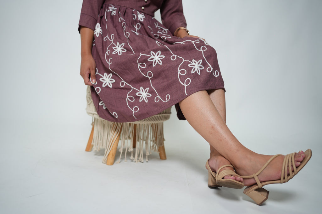 Embroided Dress Purple