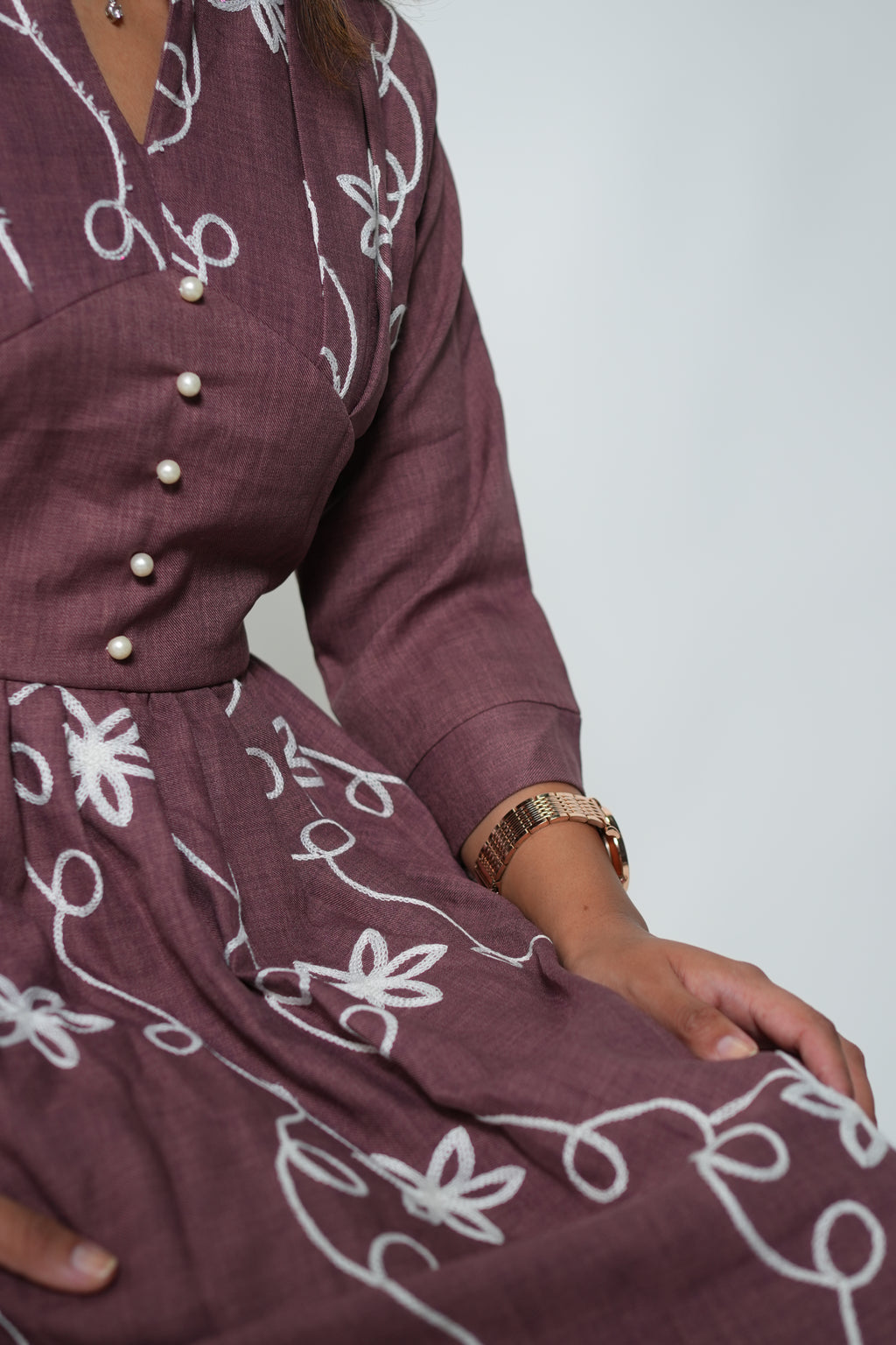 Embroided Dress Purple