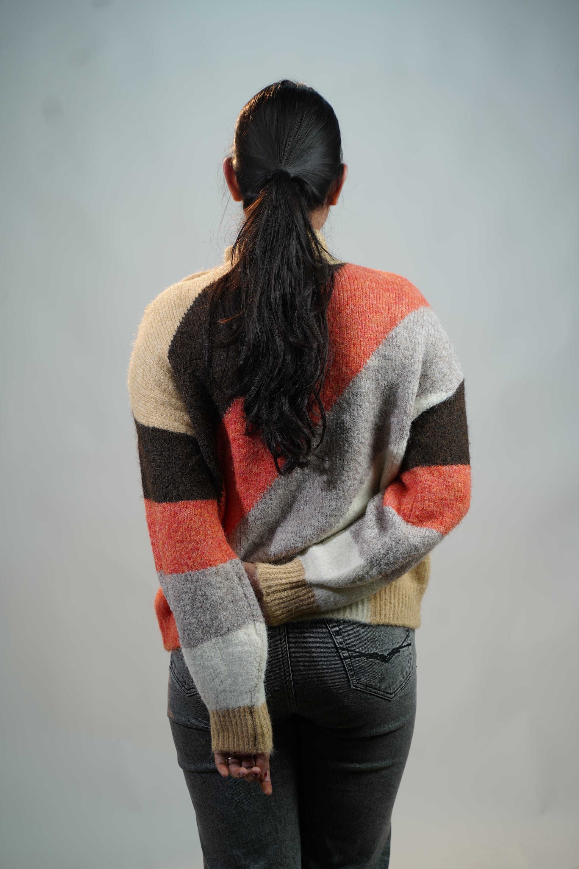 Multicolour Side-Button Sweater