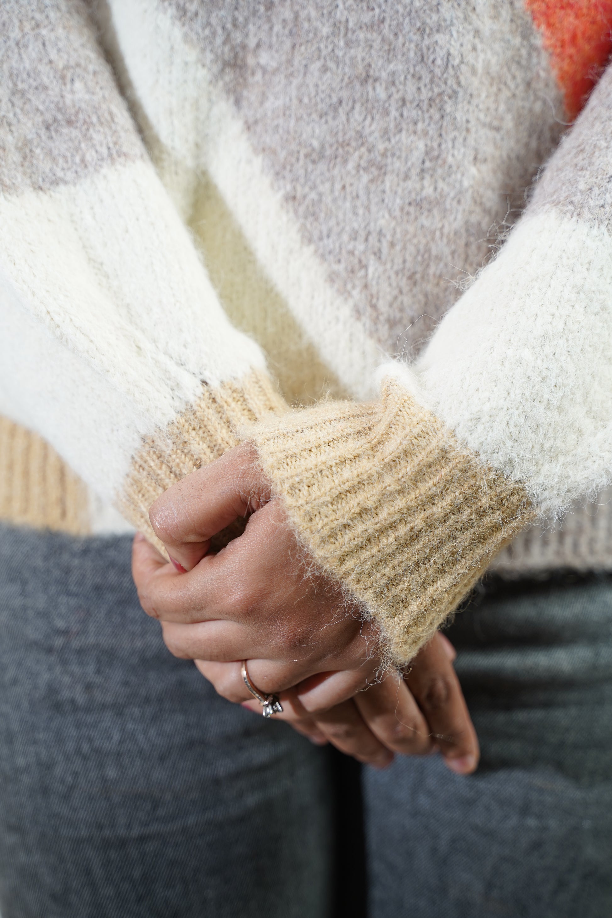 Multicolour Side-Button Sweater