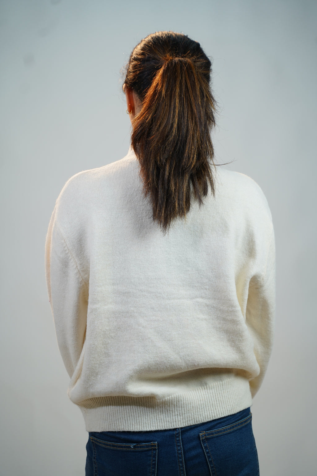 Floral Embellished Sweater White