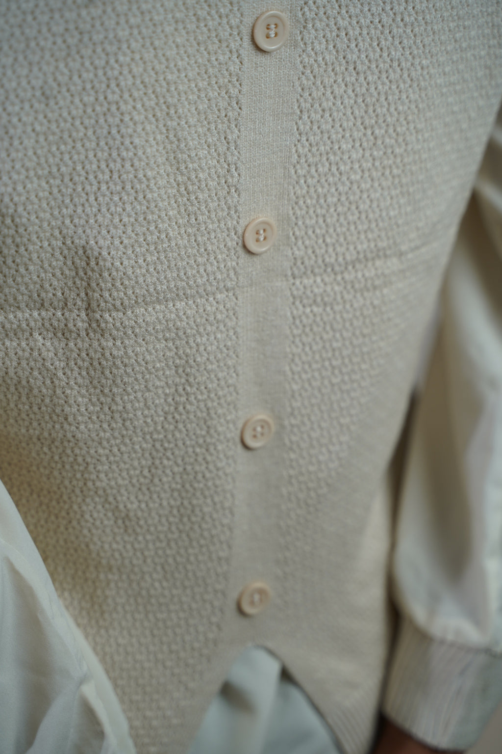 Shirt-Sweater Fusion Top  White