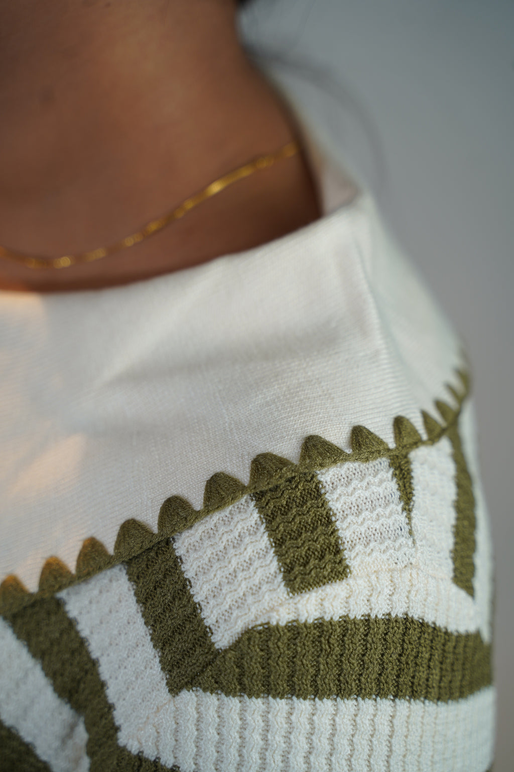 Korean-Style Two-Tone Top Green