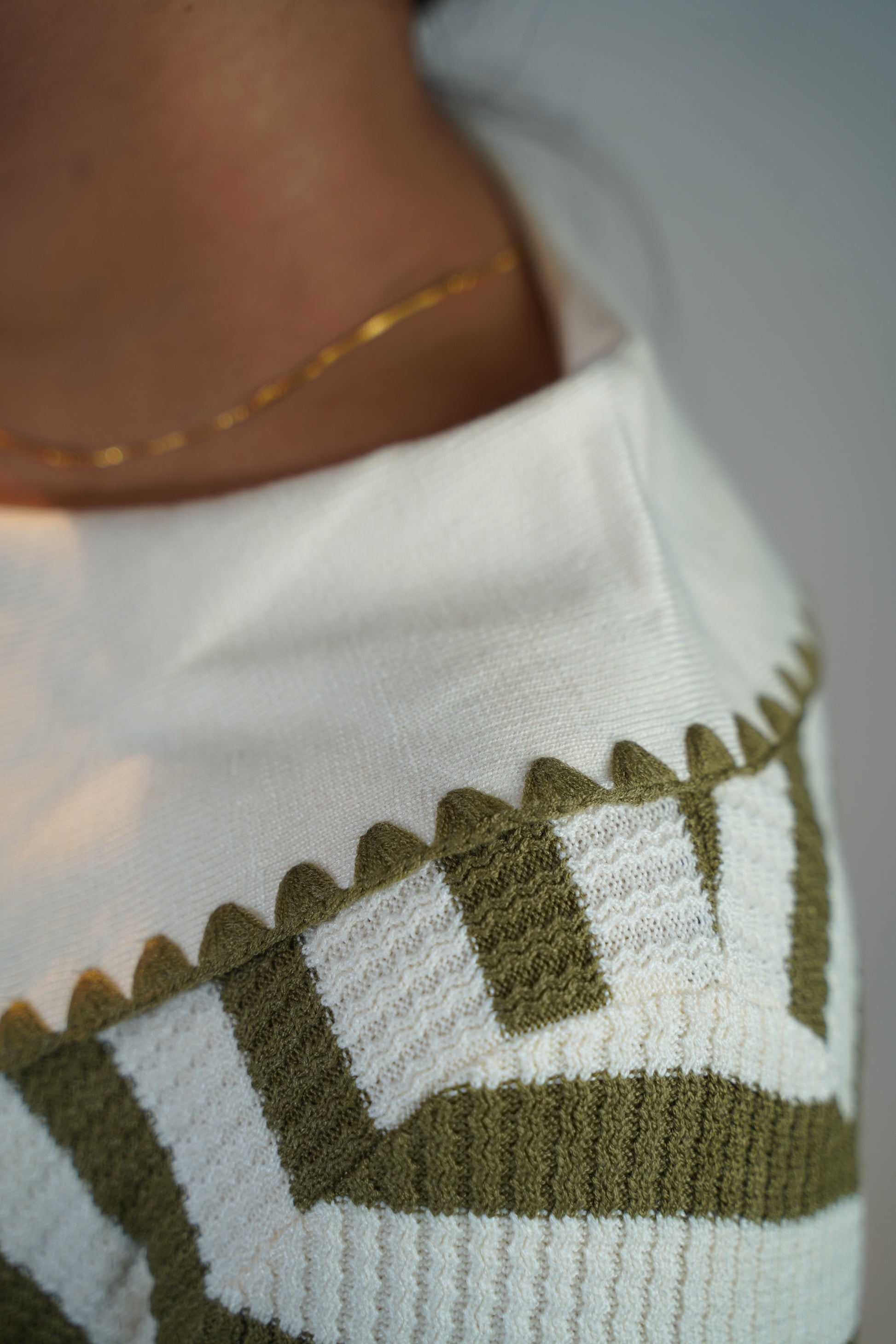 Korean-Style Two-Tone Top Green