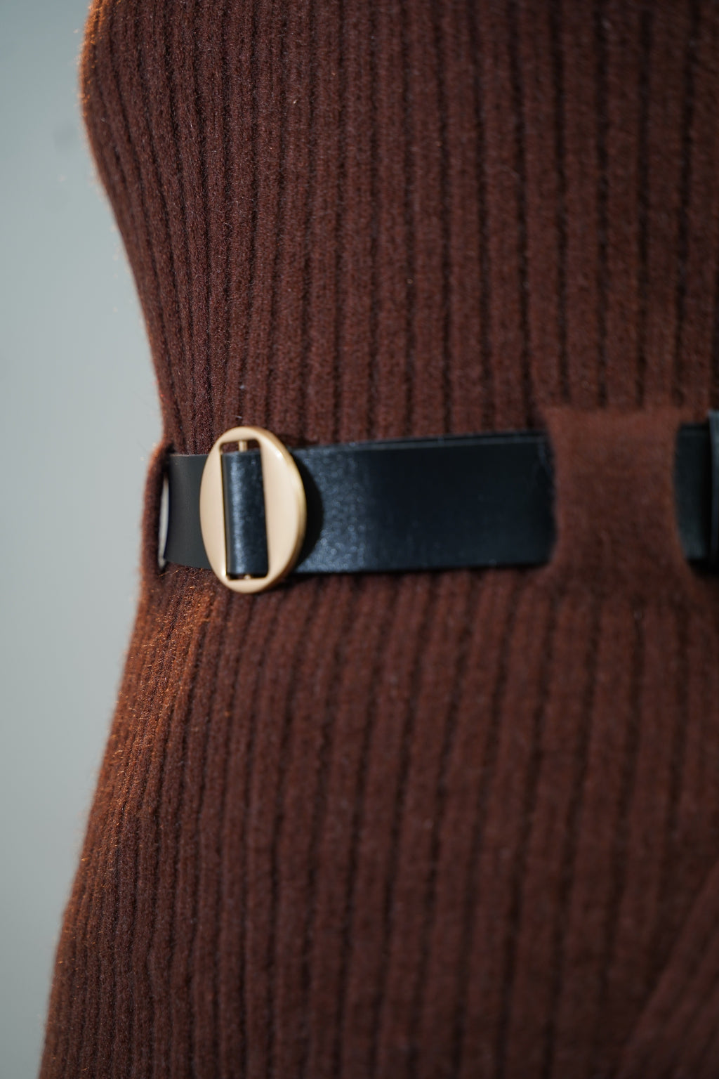 Two-Piece Sweater & Shirt Set Brown