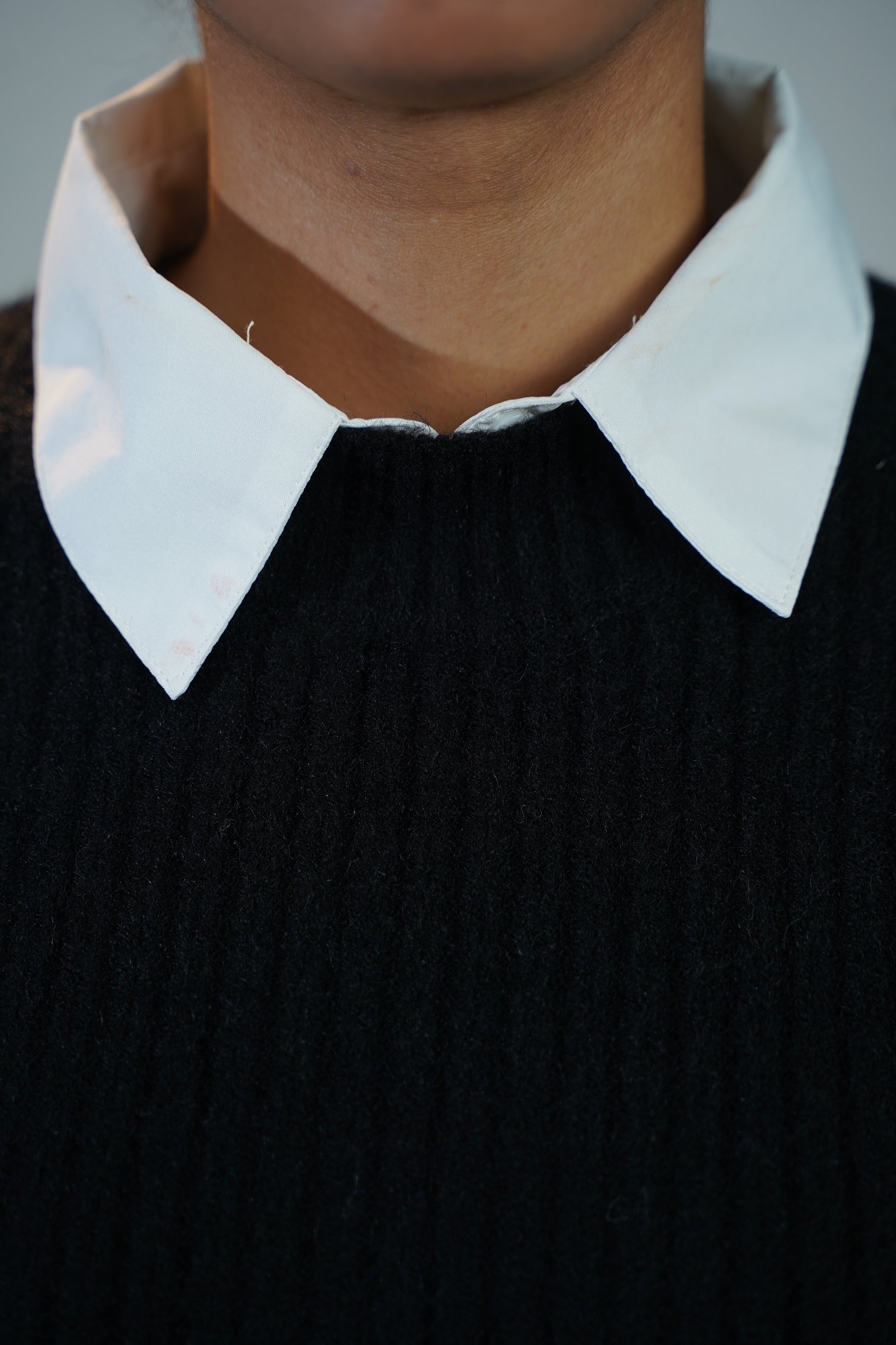 Two-Piece Sweater & Shirt Set Black