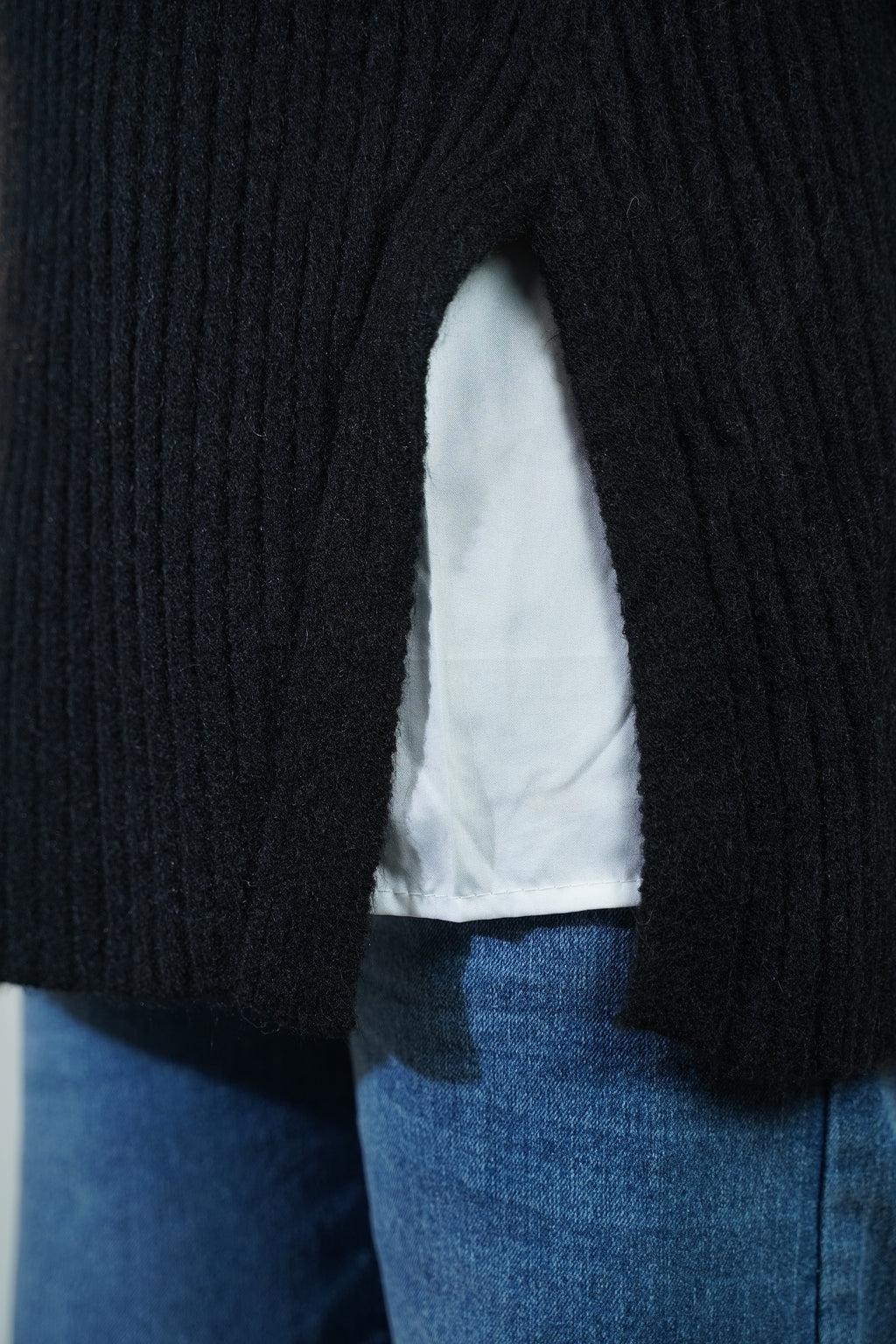 Two-Piece Sweater & Shirt Set Black