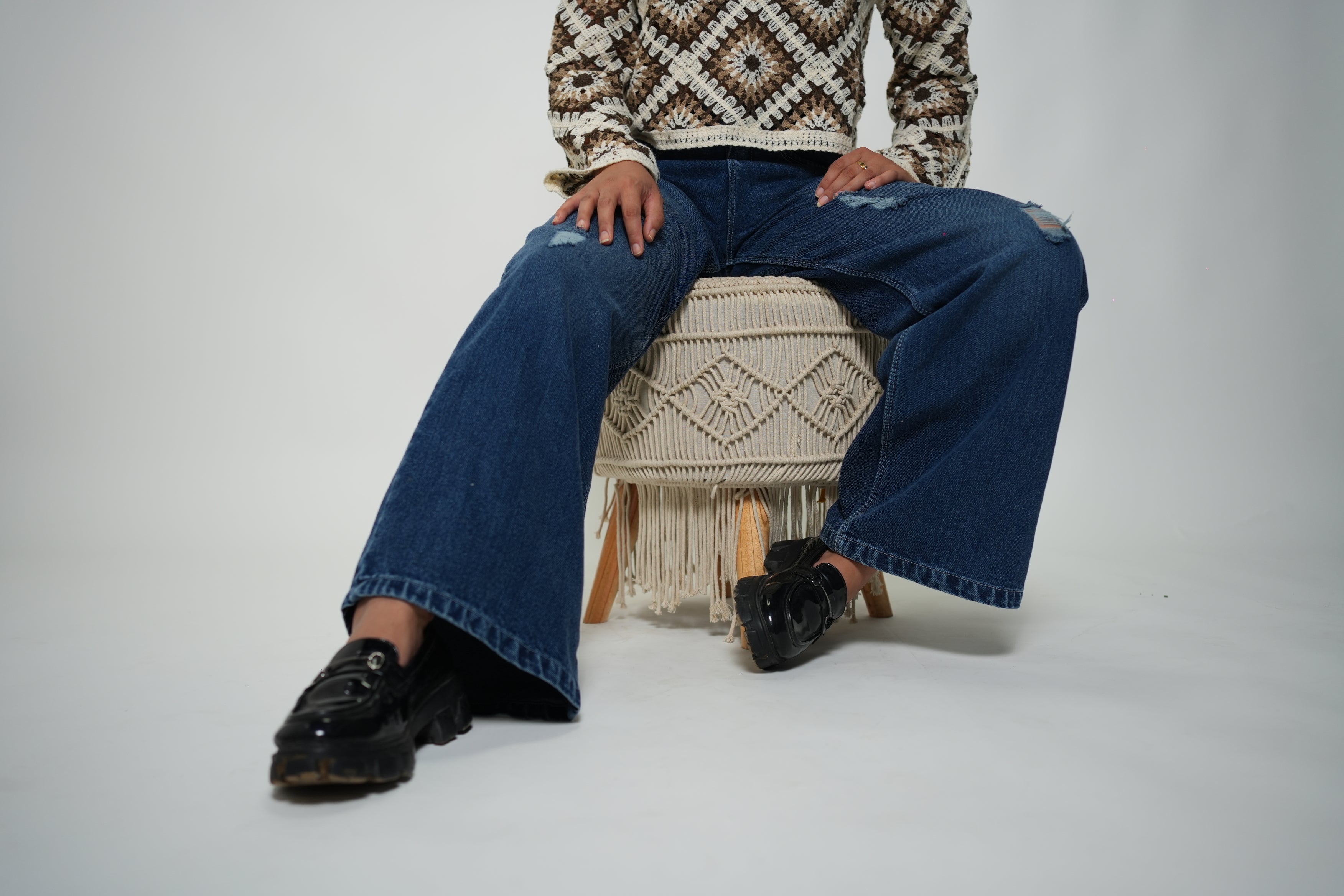 Rugged Wide Legged Jeans Blue